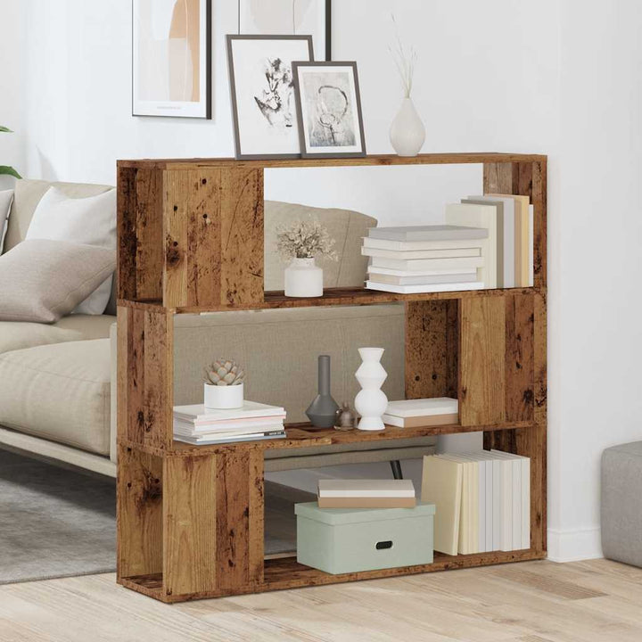 Bibliothèque/Séparateur De Pièce Vieux Bois