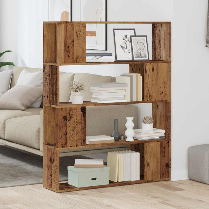 Bibliothèque/Séparateur De Pièce 100X24X124,5 Cm Vieux Bois