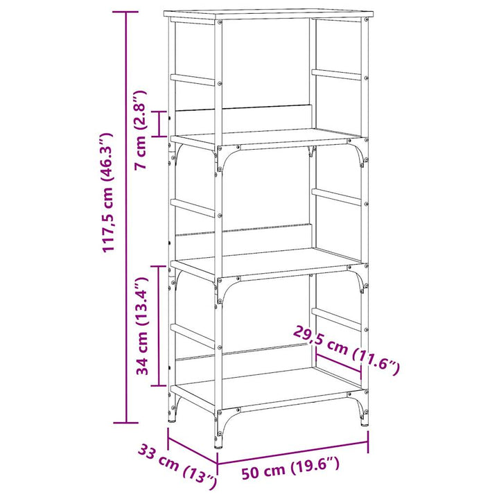 Bibliothèque 50X33X117,5 Cm Bois D'ingénierie