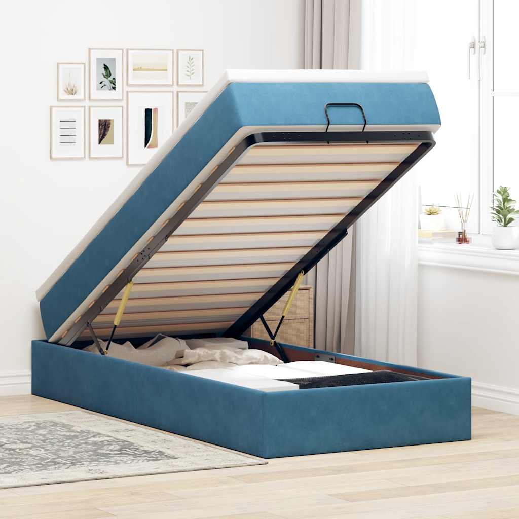 Cadre De Lit Ottoman Avec Matelas Velours