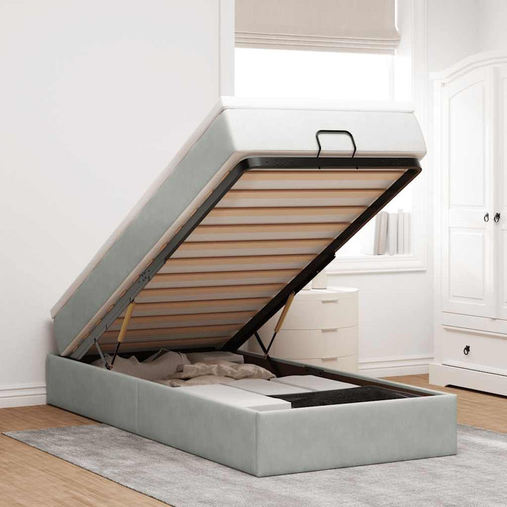 Cadre De Lit Ottoman Avec Matelas Velours
