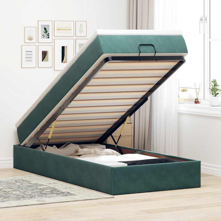 Cadre De Lit Ottoman Avec Matelas Velours