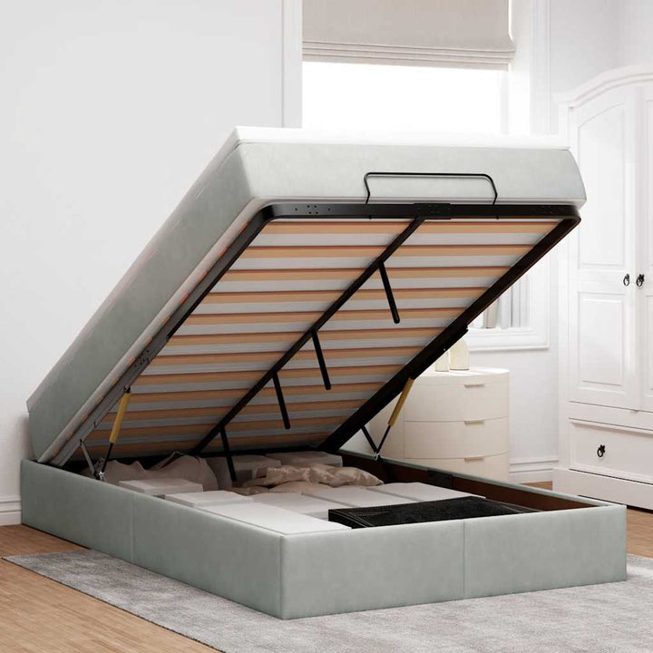 Cadre De Lit Ottoman Avec Matelas Velours