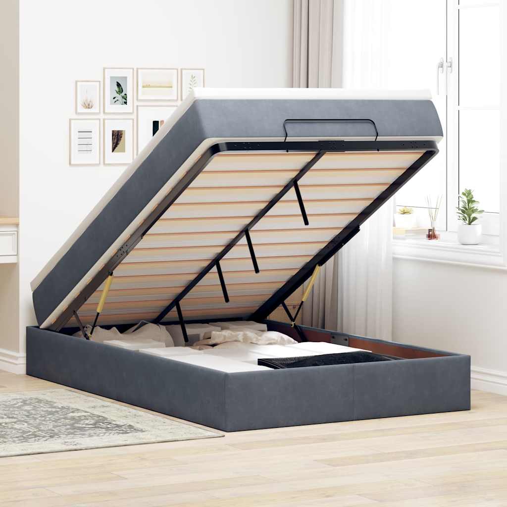 Cadre De Lit Ottoman Avec Matelas Velours
