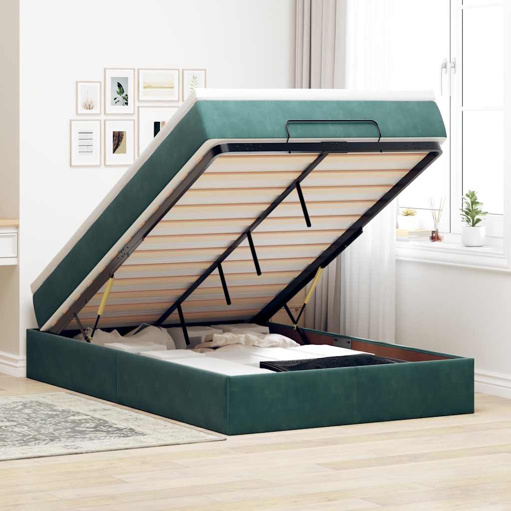 Cadre De Lit Ottoman Avec Matelas Velours