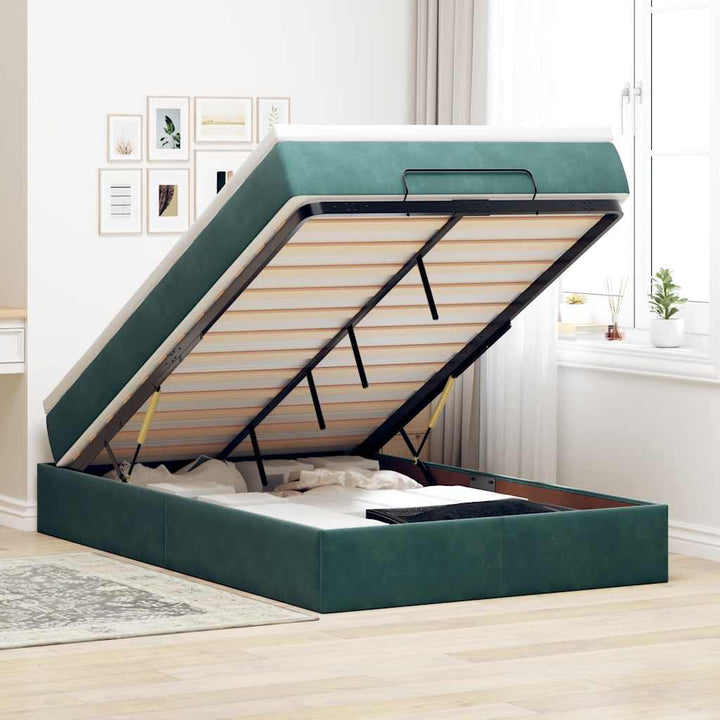 Cadre De Lit Ottoman Avec Matelas Velours