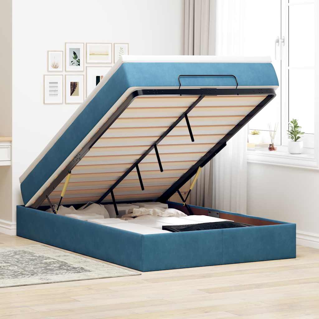Cadre De Lit Ottoman Avec Matelas Velours
