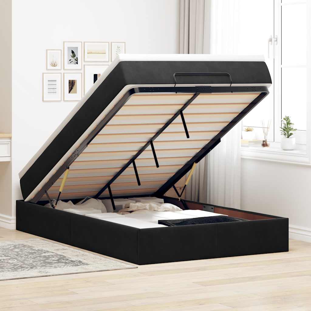Cadre De Lit Ottoman Avec Matelas Velours