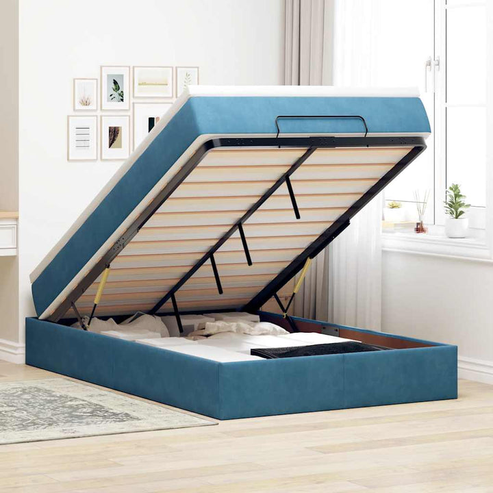 Cadre De Lit Ottoman Avec Matelas Velours