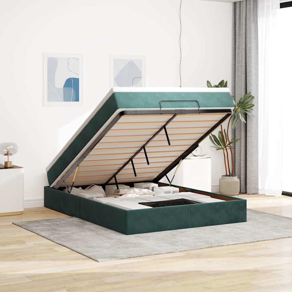Cadre De Lit Ottoman Avec Matelas Velours