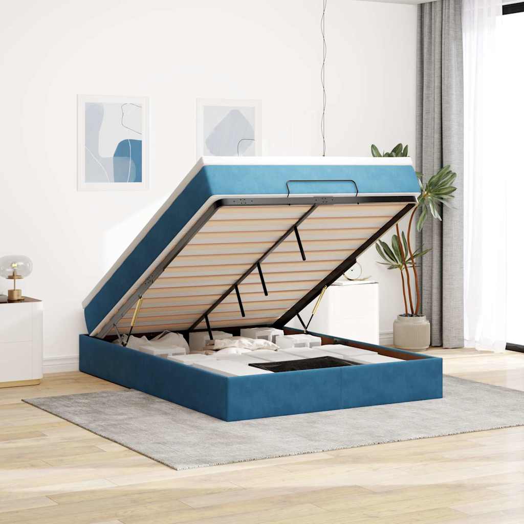 Cadre De Lit Ottoman Avec Matelas Velours