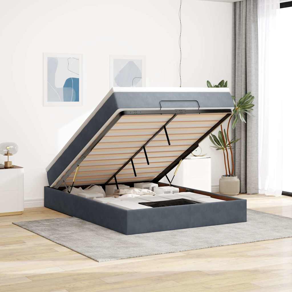 Cadre De Lit Ottoman Avec Matelas Velours