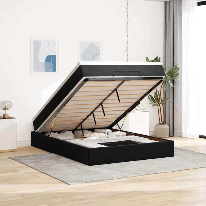 Cadre De Lit Ottoman Avec Matelas Velours