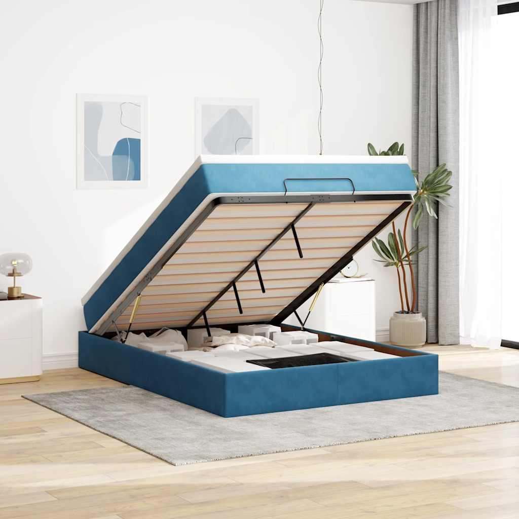 Cadre De Lit Ottoman Avec Matelas Velours