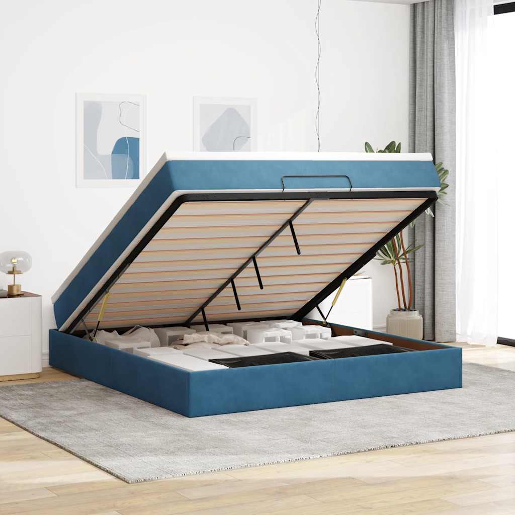 Cadre De Lit Ottoman Avec Matelas Velours