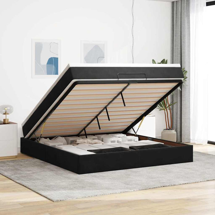 Cadre De Lit Ottoman Avec Matelas Velours