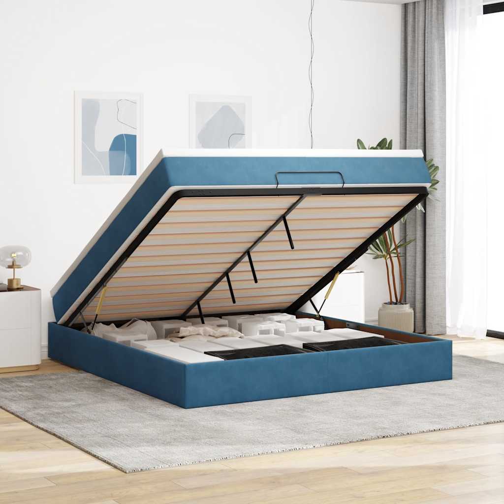 Cadre De Lit Ottoman Avec Matelas Velours