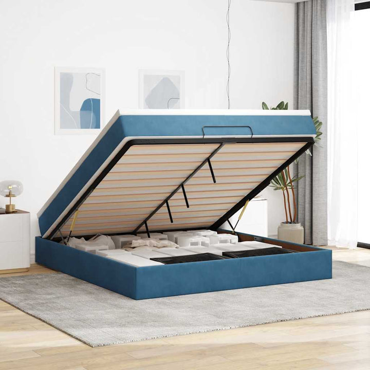 Cadre De Lit Ottoman Avec Matelas Velours