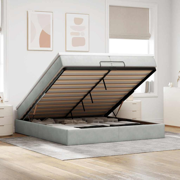 Cadre De Lit Ottoman Avec Matelas Velours