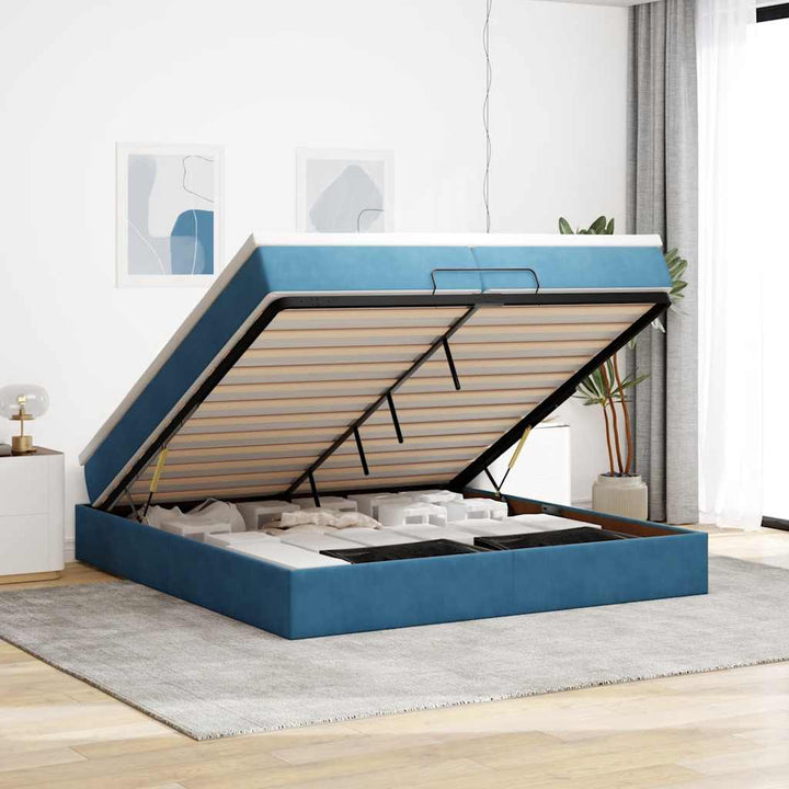 Cadre De Lit Ottoman Avec Matelas Velours