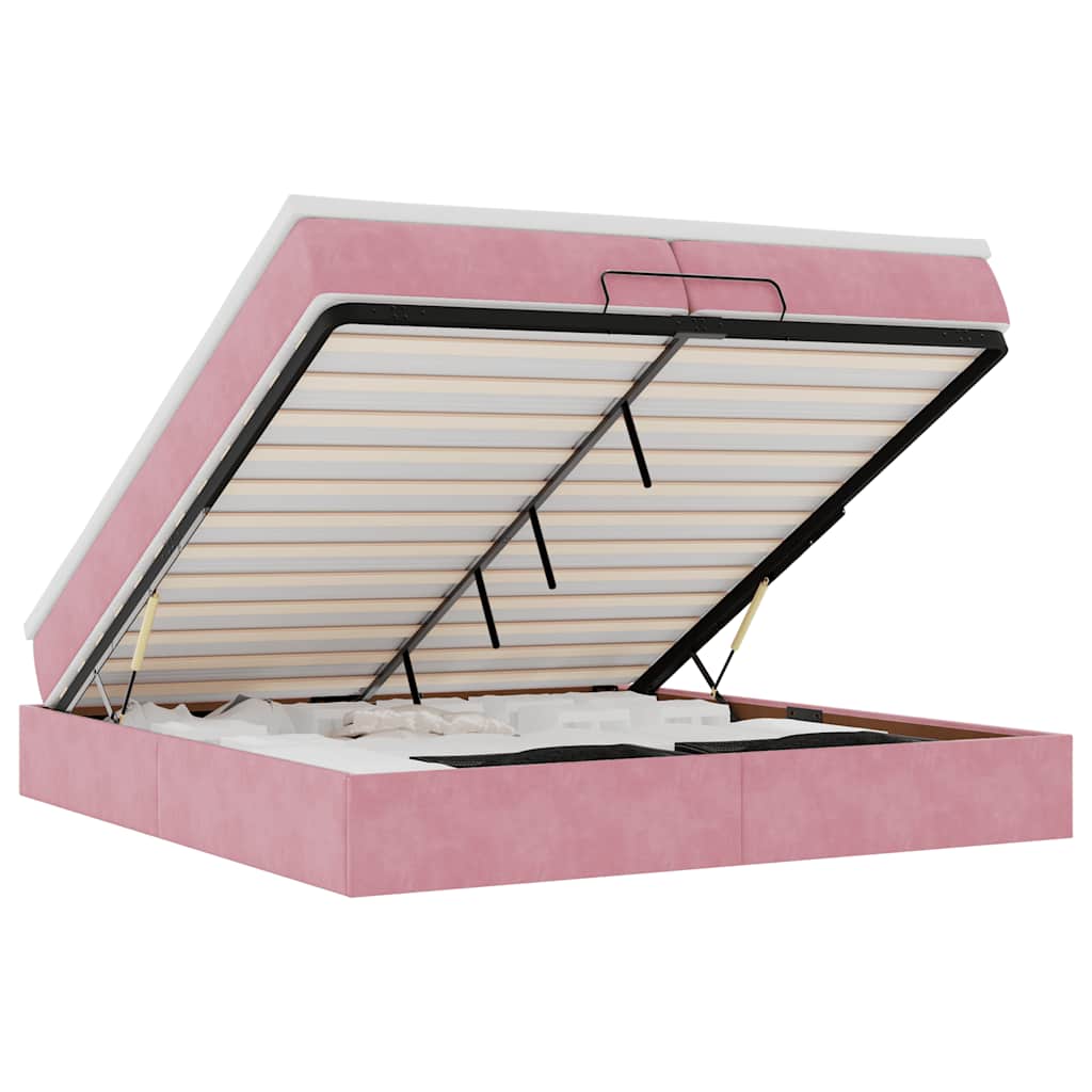 Cadre De Lit Ottoman Avec Matelas Velours