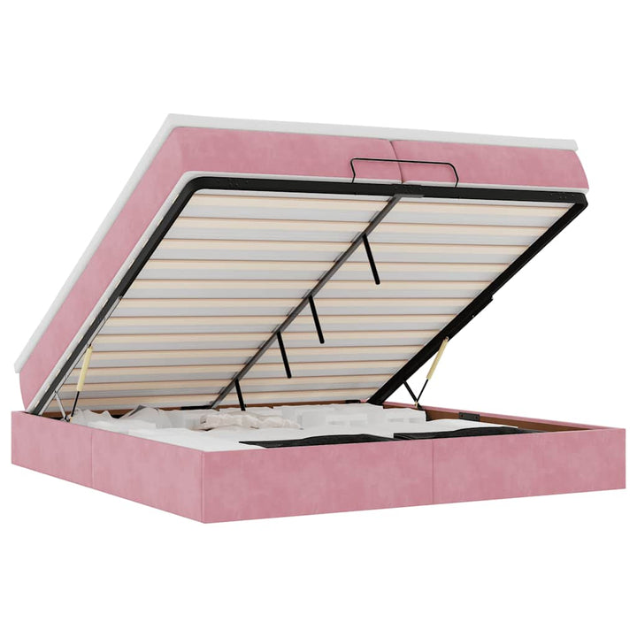 Cadre De Lit Ottoman Avec Matelas Velours