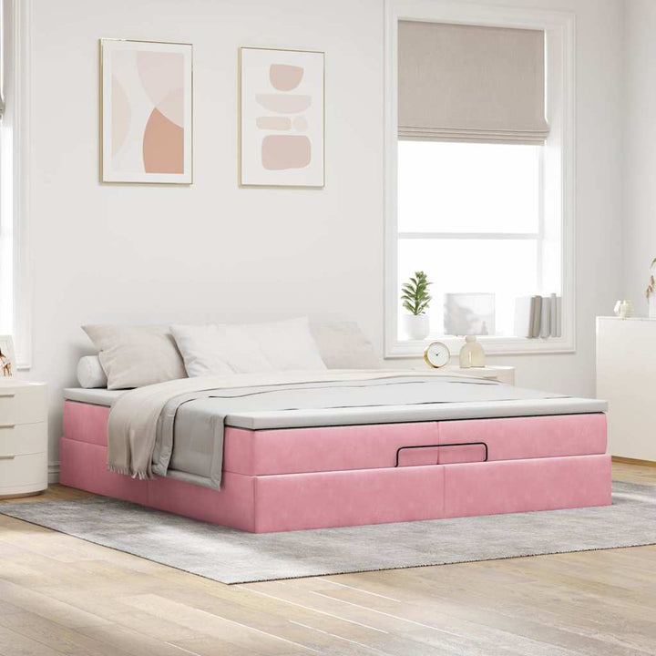 Cadre De Lit Ottoman Avec Matelas Velours