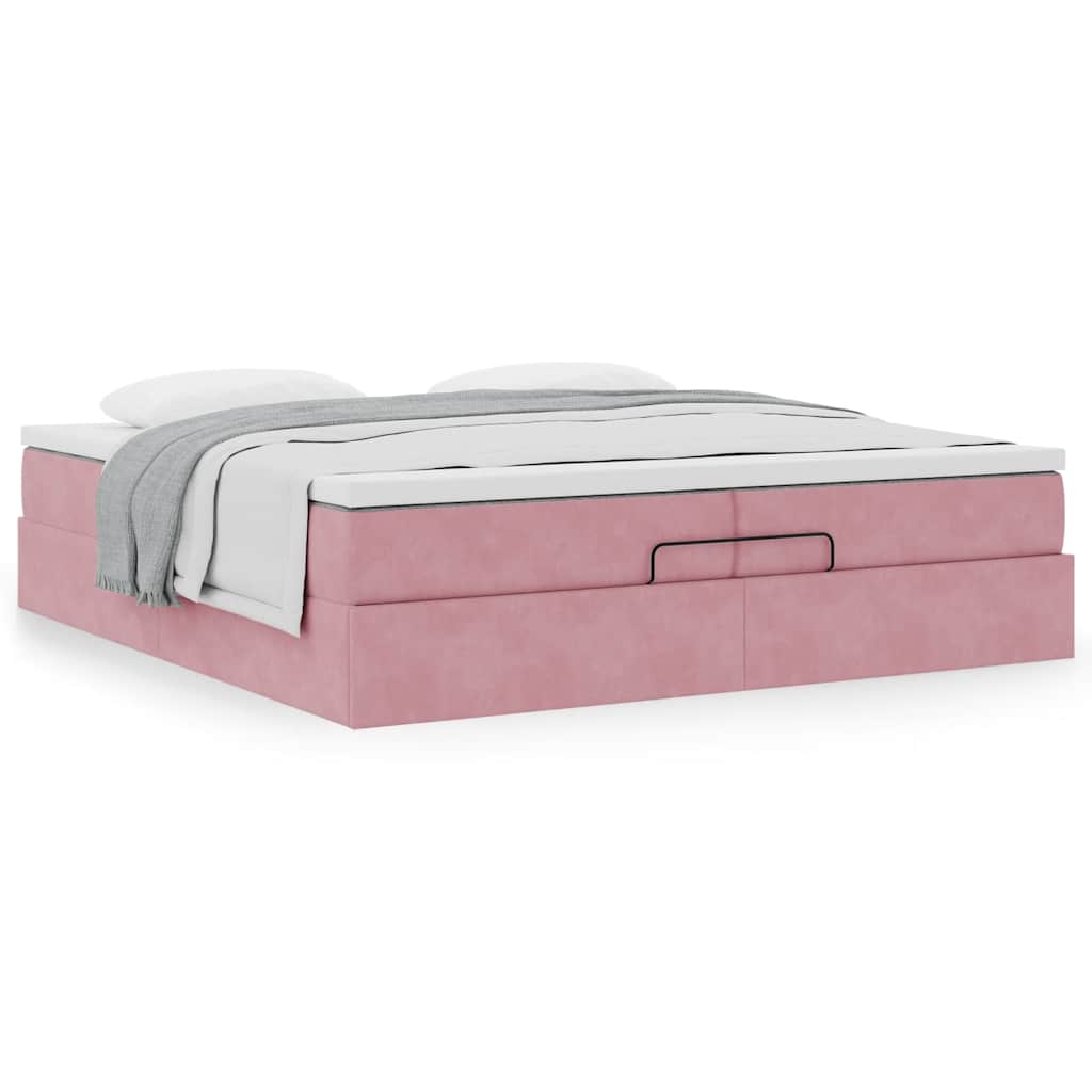 Cadre De Lit Ottoman Avec Matelas Velours