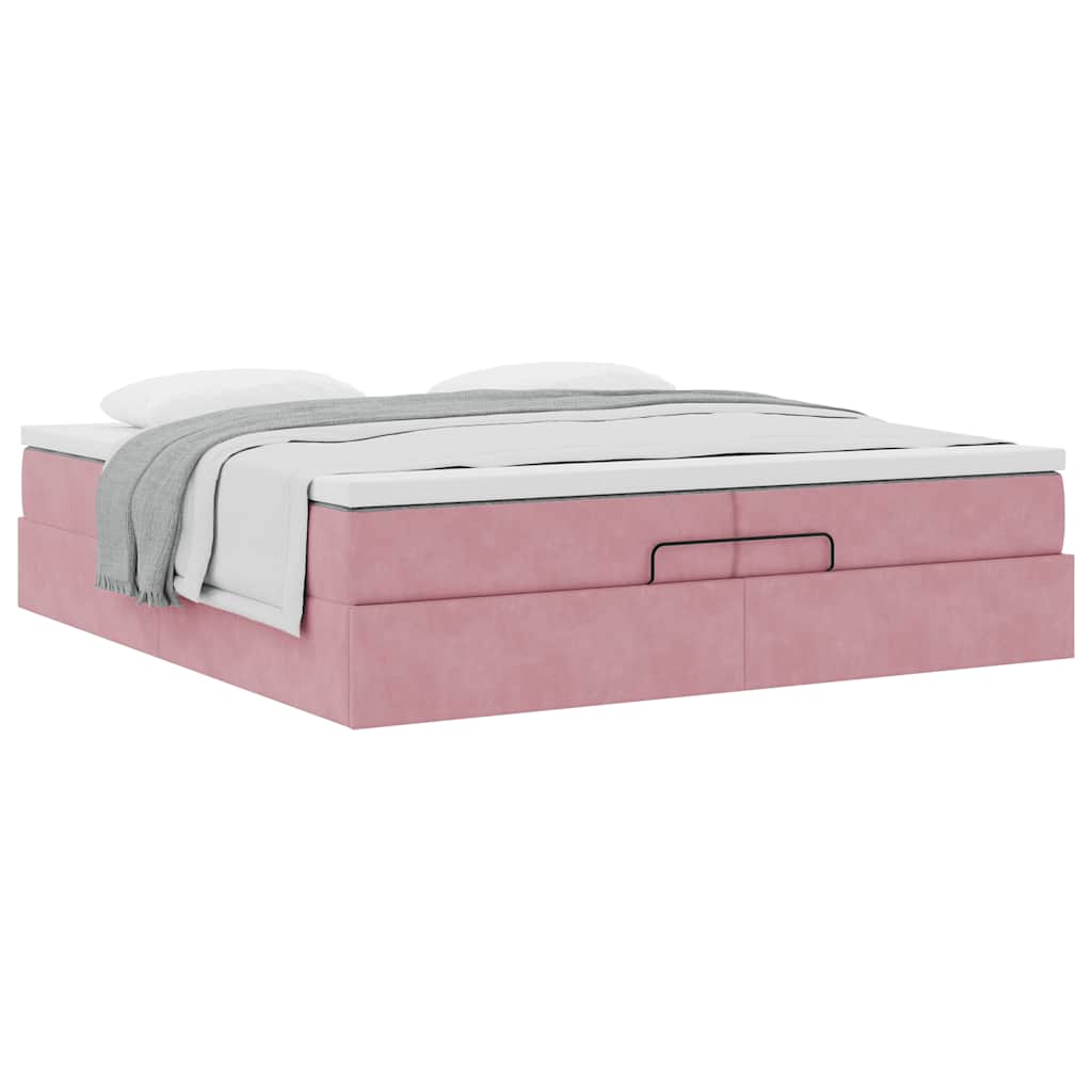 Cadre De Lit Ottoman Avec Matelas Velours