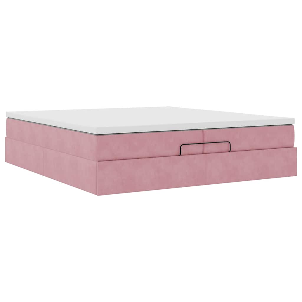 Cadre De Lit Ottoman Avec Matelas Velours