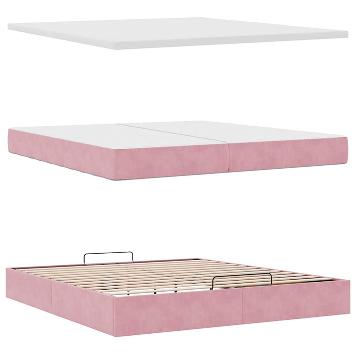 Cadre De Lit Ottoman Avec Matelas Velours