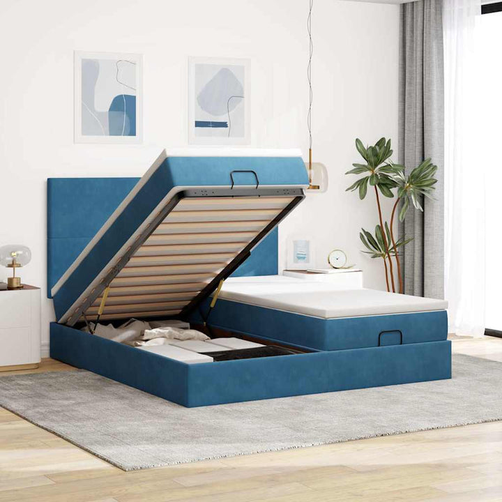 Cadre De Lit Ottoman Avec Matelas Velours