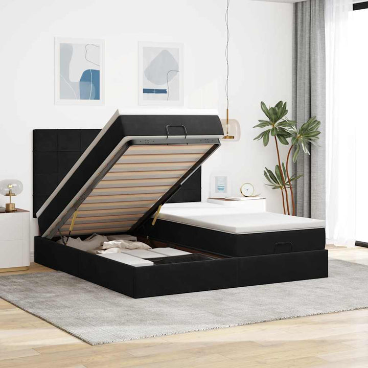 Cadre De Lit Ottoman Avec Matelas Velours