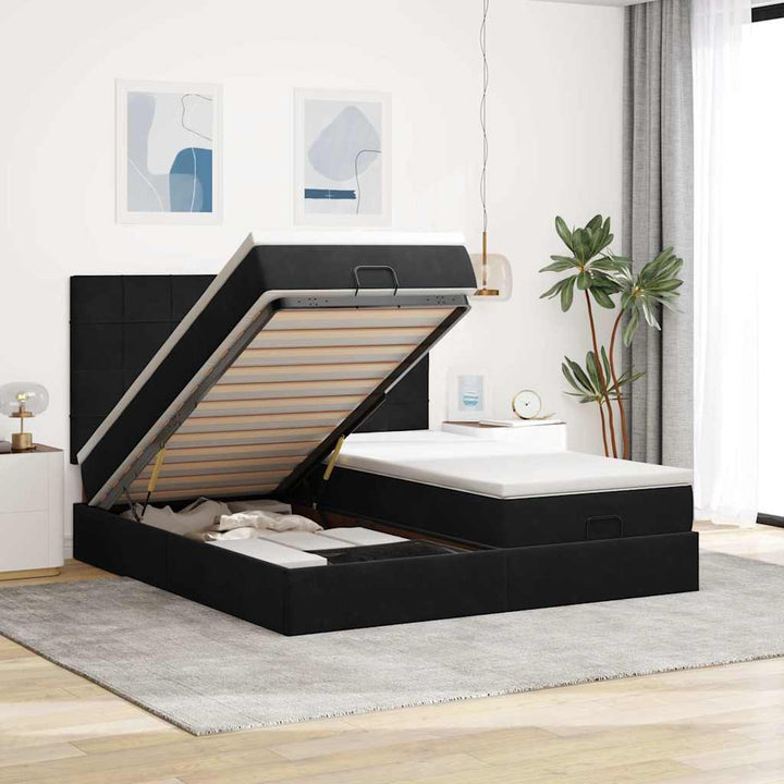Cadre De Lit Ottoman Avec Matelas Velours