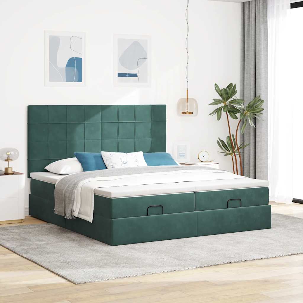 Cadre De Lit Ottoman Avec Matelas Velours