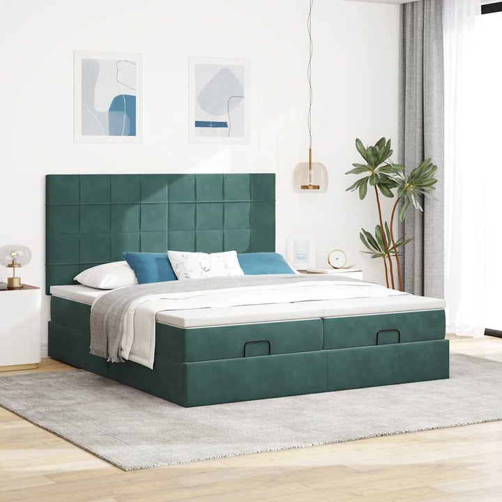 Cadre De Lit Ottoman Avec Matelas Velours