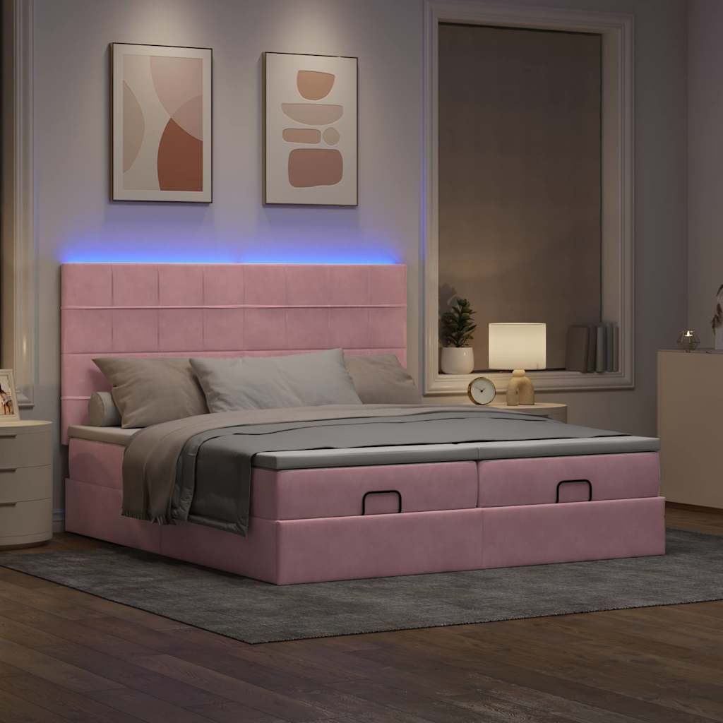 Cadre De Lit Ottoman Avec Matelas Velours