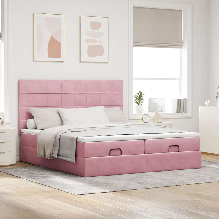 Cadre De Lit Ottoman Avec Matelas Velours