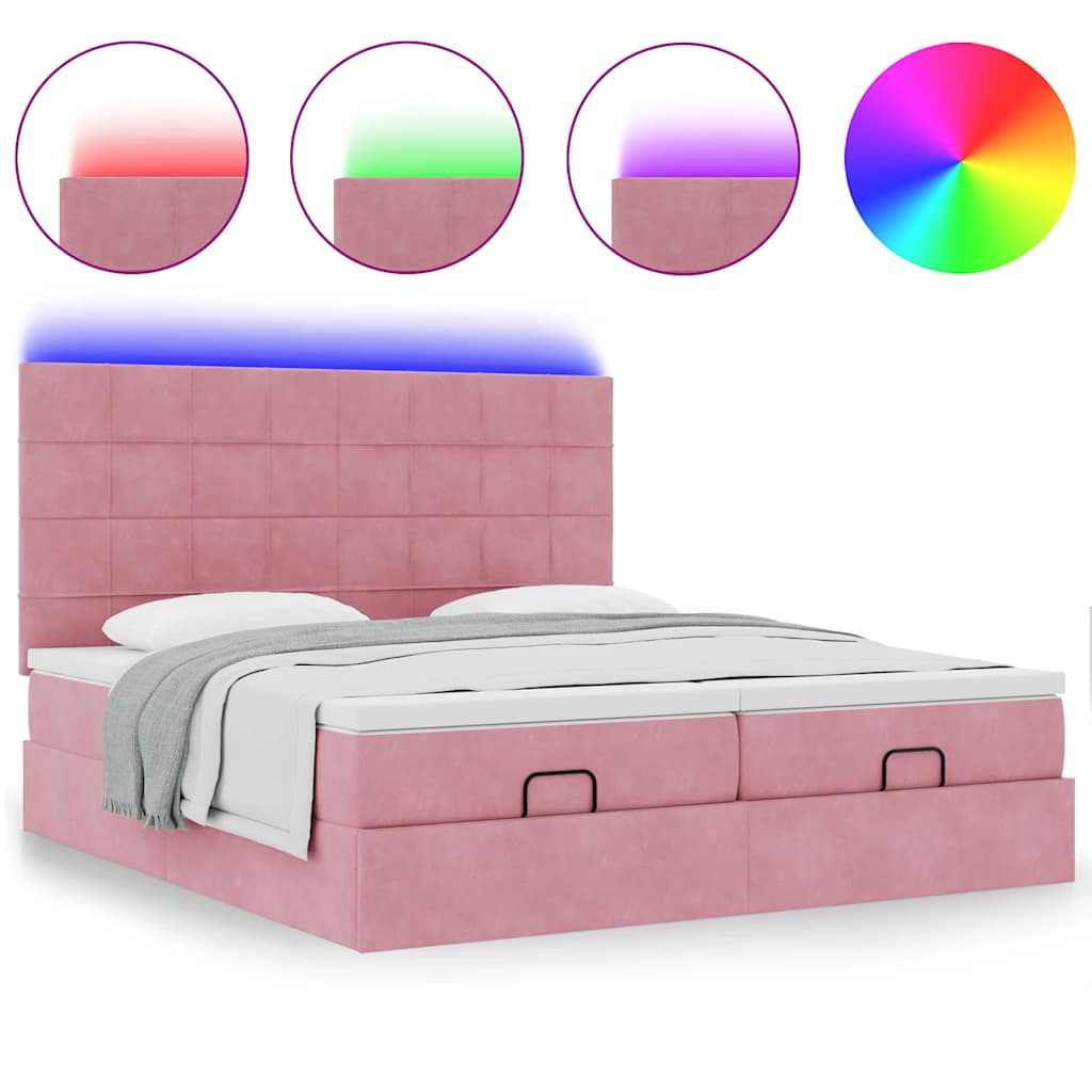 Cadre De Lit Ottoman Avec Matelas Velours