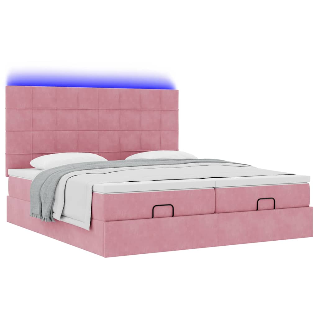 Cadre De Lit Ottoman Avec Matelas Velours