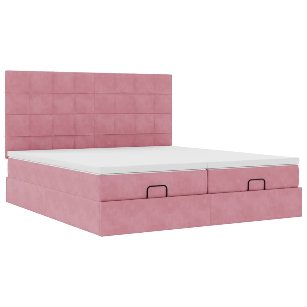 Cadre De Lit Ottoman Avec Matelas Velours