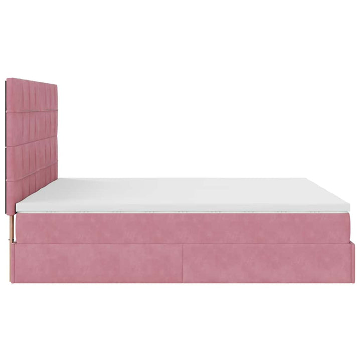 Cadre De Lit Ottoman Avec Matelas Velours