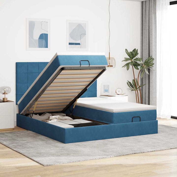 Cadre De Lit Ottoman Avec Matelas Velours