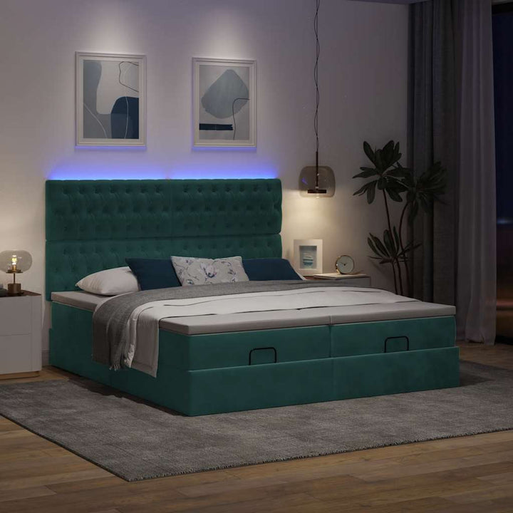 Cadre De Lit Ottoman Avec Matelas Velours