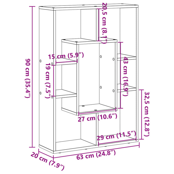 Bibliothèque 63X20X90 Cm Bois D'ingénierie