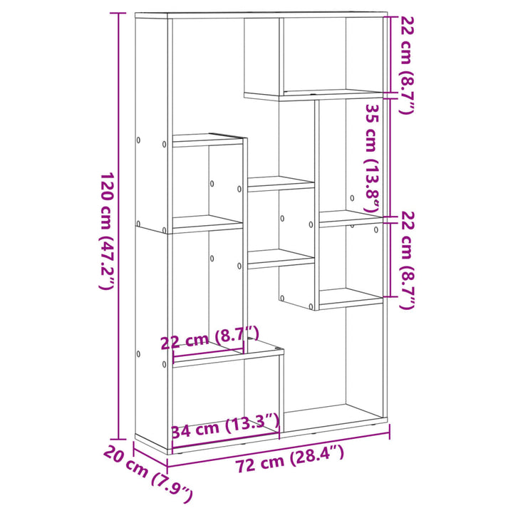 Bibliothèque 72X20X120 Cm Bois D'ingénierie