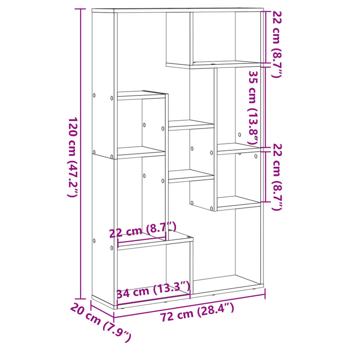 Bibliothèque 72X20X120 Cm Bois D'ingénierie