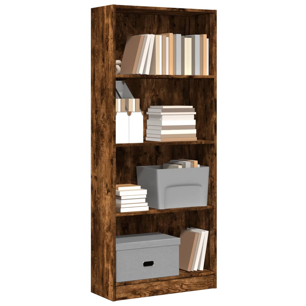 Bibliothèque 60X24X Bois D'ingénierie Chêne Fumé