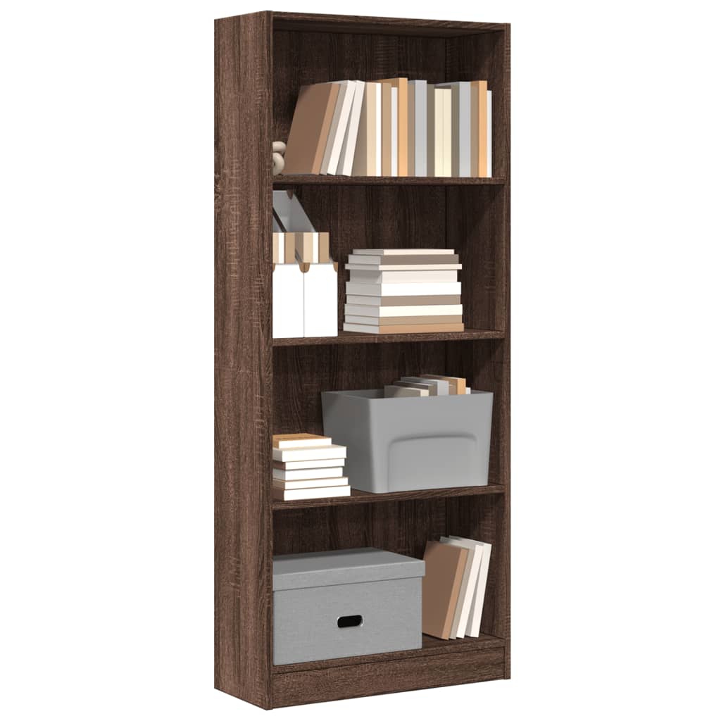 Bibliothèque 80X24X Bois D'ingénierie Chêne Marron