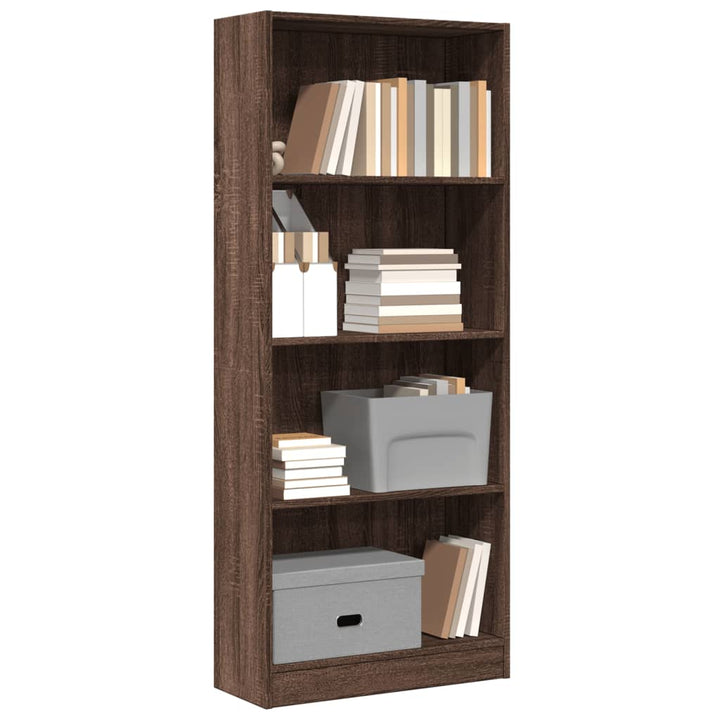 Bibliothèque 80X24X Bois D'ingénierie Chêne Marron